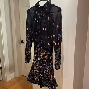 Floral black Anthropologie Dress worn once